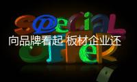 向品牌看起 板材企业还需提升销量