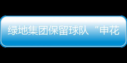 绿地集团是申花个混合制企业