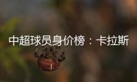中超球员身价榜：卡拉斯科2800万欧领跑榜单
