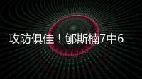 攻防俱佳！郇斯楠7中6拿到16分4板5帽1断 正负值+16