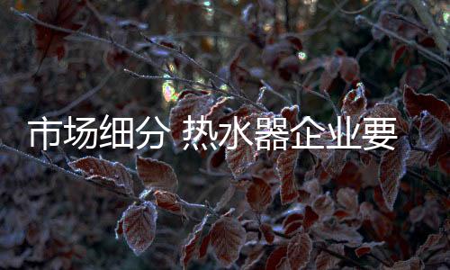 做好市场调研热水器企业市场