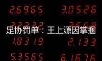 足协罚单�：王上源因掌掴郭田雨 将停赛3场